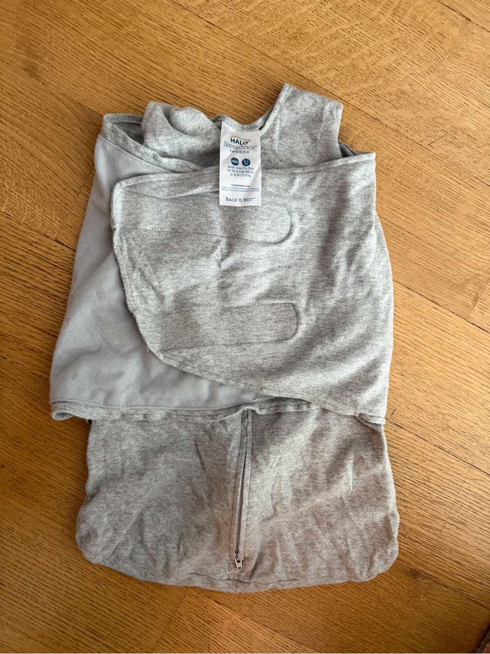 Halo Gray Two-Way Zipper Baby Sleep Sack Swaddle